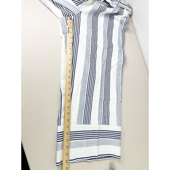 C EST 1946 Sz 18/20 Striped Wide Leg Belted Pants Linen/Rayon Blue White NWT - Picture 6 of 10